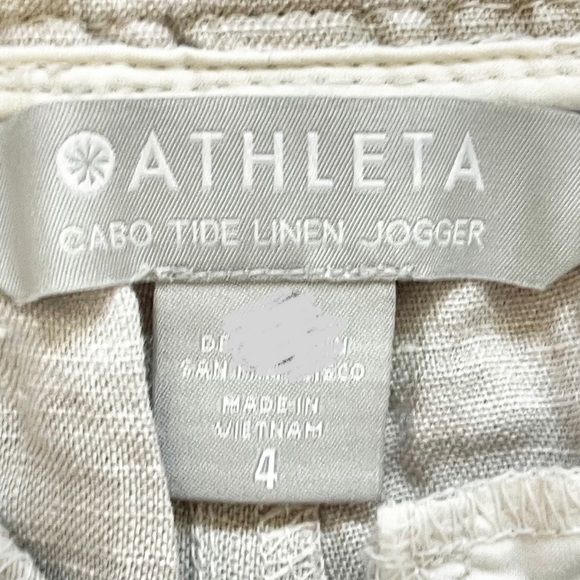 ATHLETA CABO TIDE LINEN JOGGER SIZE 4 STYLISH ATHLEISURE CASUAL COOL VACATION - Picture 4 of 10